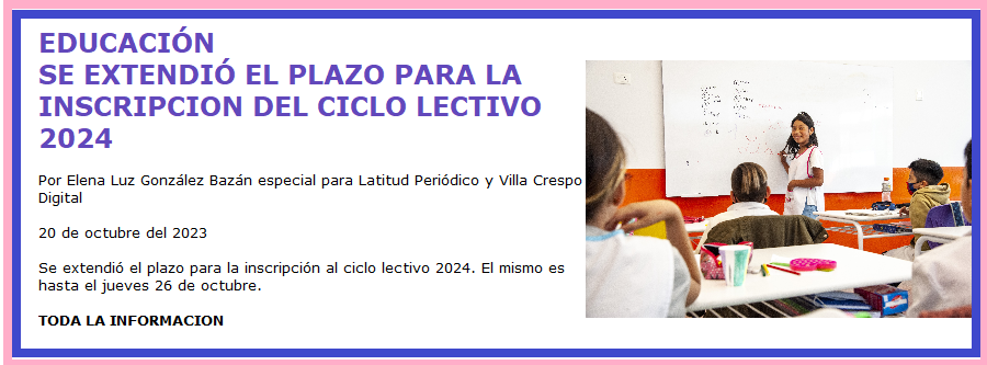 EXTENDIO INSCRIPCION CICLO LECTIVO 2024